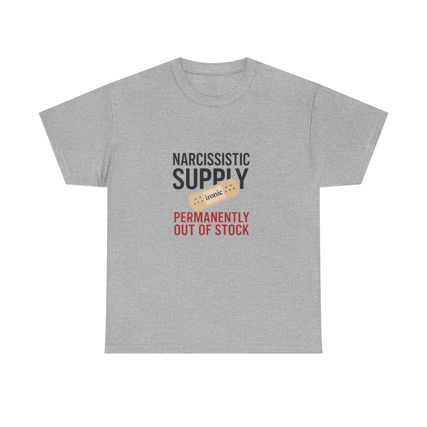 Narcissistic Supply Out of Stock T-Shirt (Lights) – Ironic Trauma Recovery Shirt