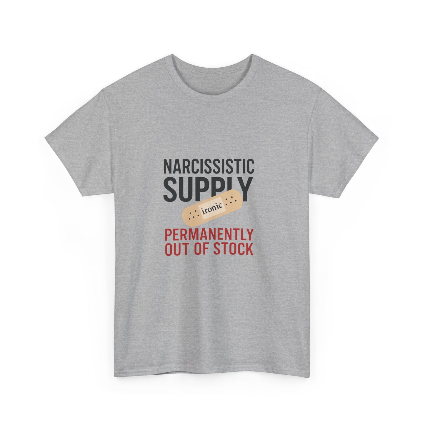 Narcissistic Supply Out of Stock T-Shirt (Lights) – Ironic Trauma Recovery Shirt