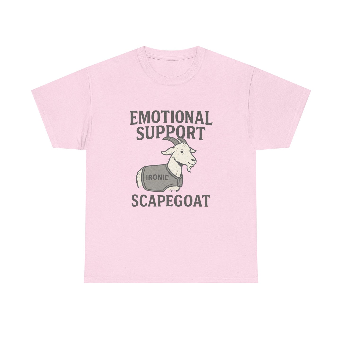 Emotional Support Scapegoat – IRONIC Goat Tee for Mental Health Survivors | Lights