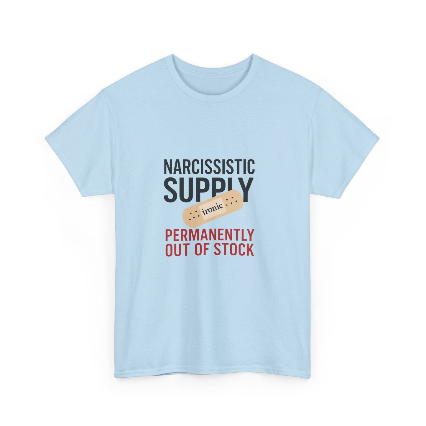 Narcissistic Supply Out of Stock T-Shirt (Lights) – Ironic Trauma Recovery Shirt