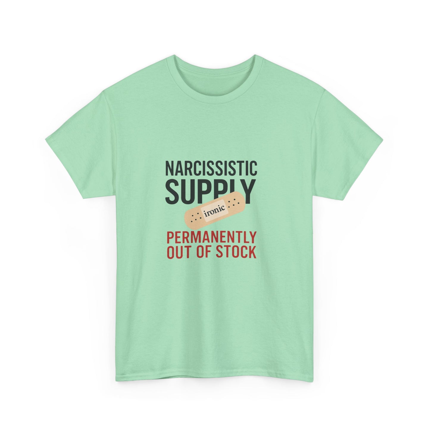 Narcissistic Supply Out of Stock T-Shirt (Lights) – Ironic Trauma Recovery Shirt