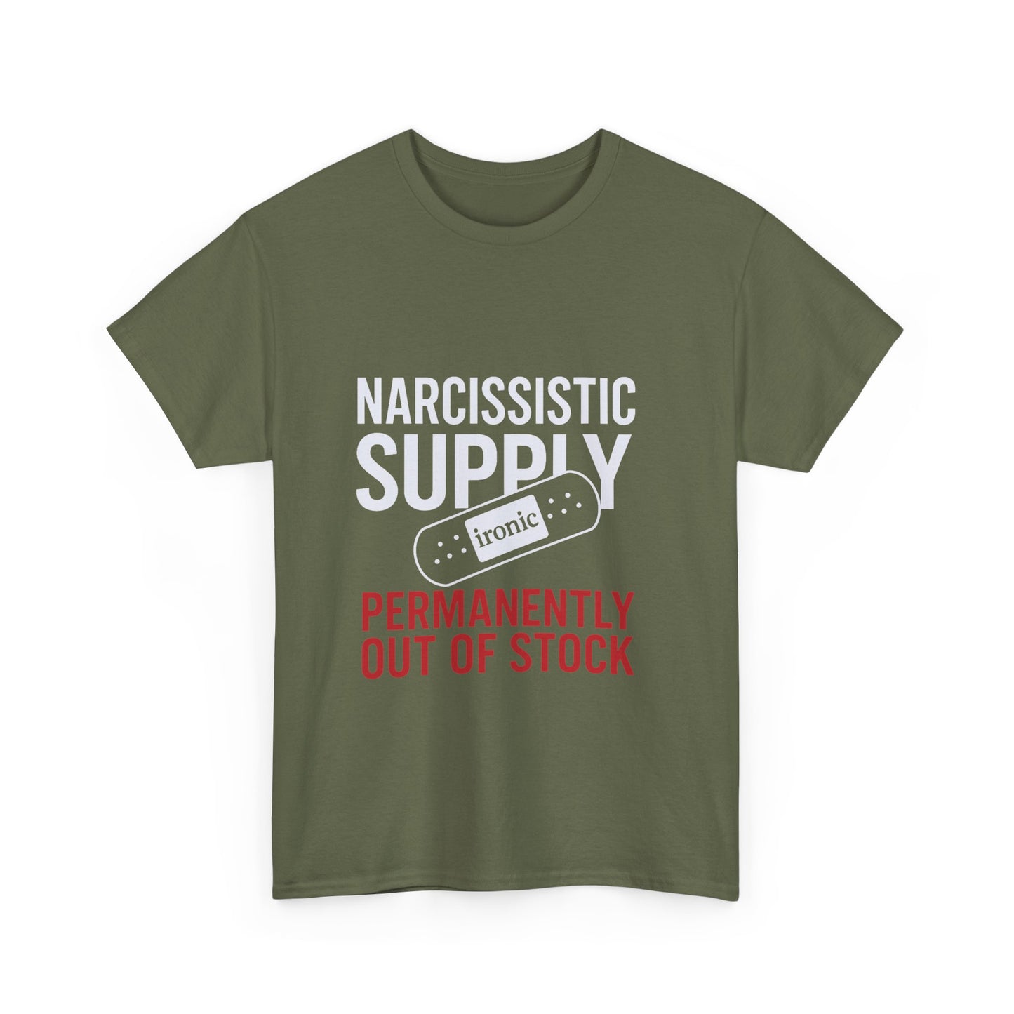 Narcissistic Supply Out of Stock T-Shirt (Darks) – Ironic Trauma Recovery Shirt