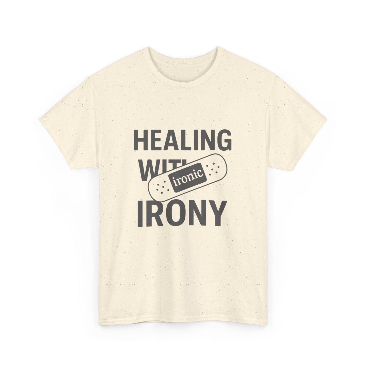 Healing With Irony – Funny Mental Health Bandage T-Shirt | Lights