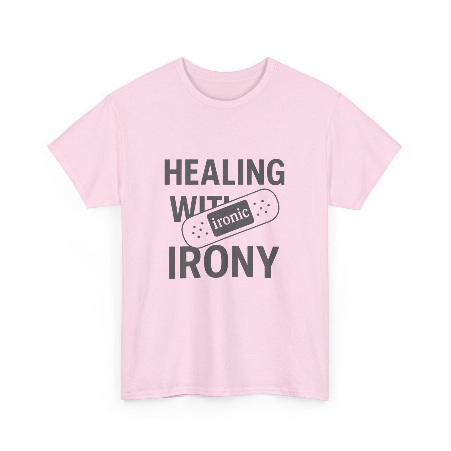 Healing With Irony – Funny Mental Health Bandage T-Shirt | Lights
