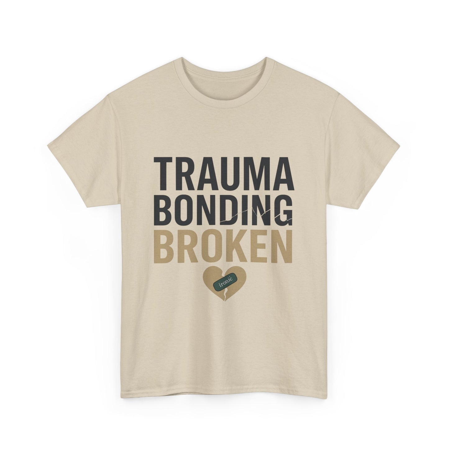 Trauma Bonding Broken Tee – Healing Heart with IRONIC Bandage | Narcissistic Abuse Awareness Shirt | Lights