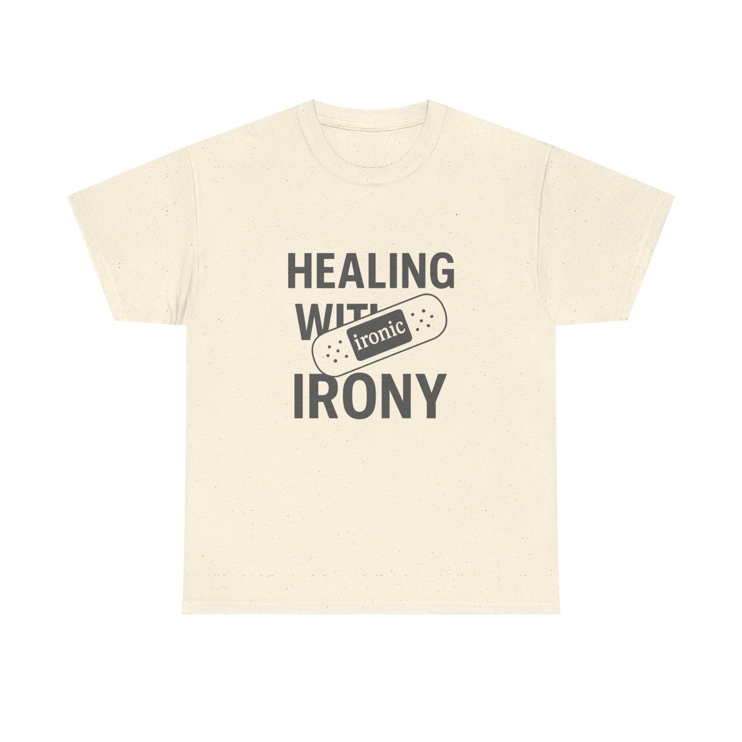 Healing With Irony – Funny Mental Health Bandage T-Shirt | Lights