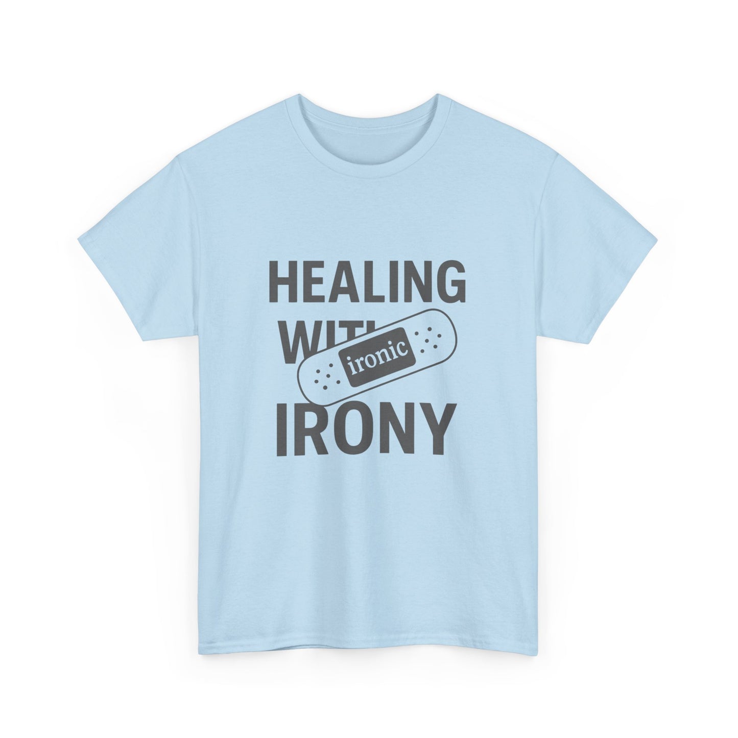 Healing With Irony – Funny Mental Health Bandage T-Shirt | Lights