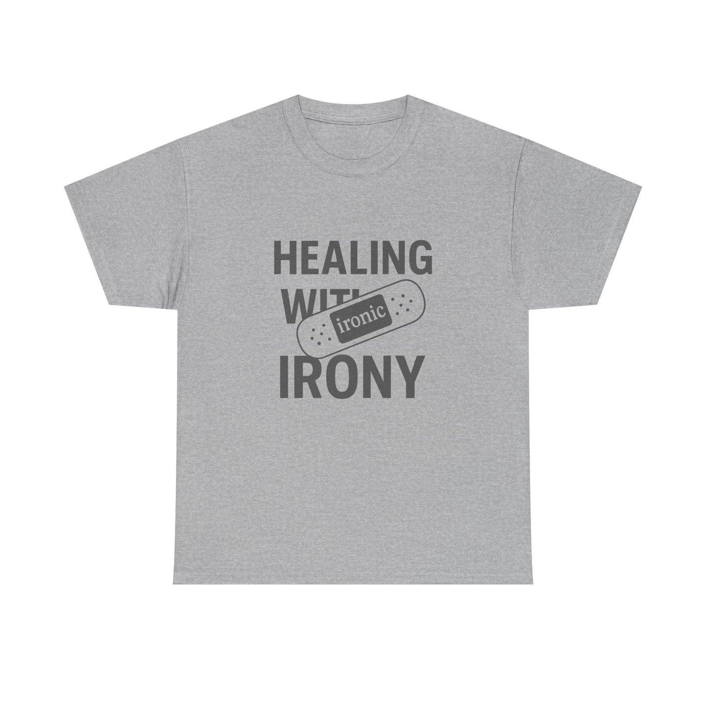 Healing With Irony – Funny Mental Health Bandage T-Shirt | Lights