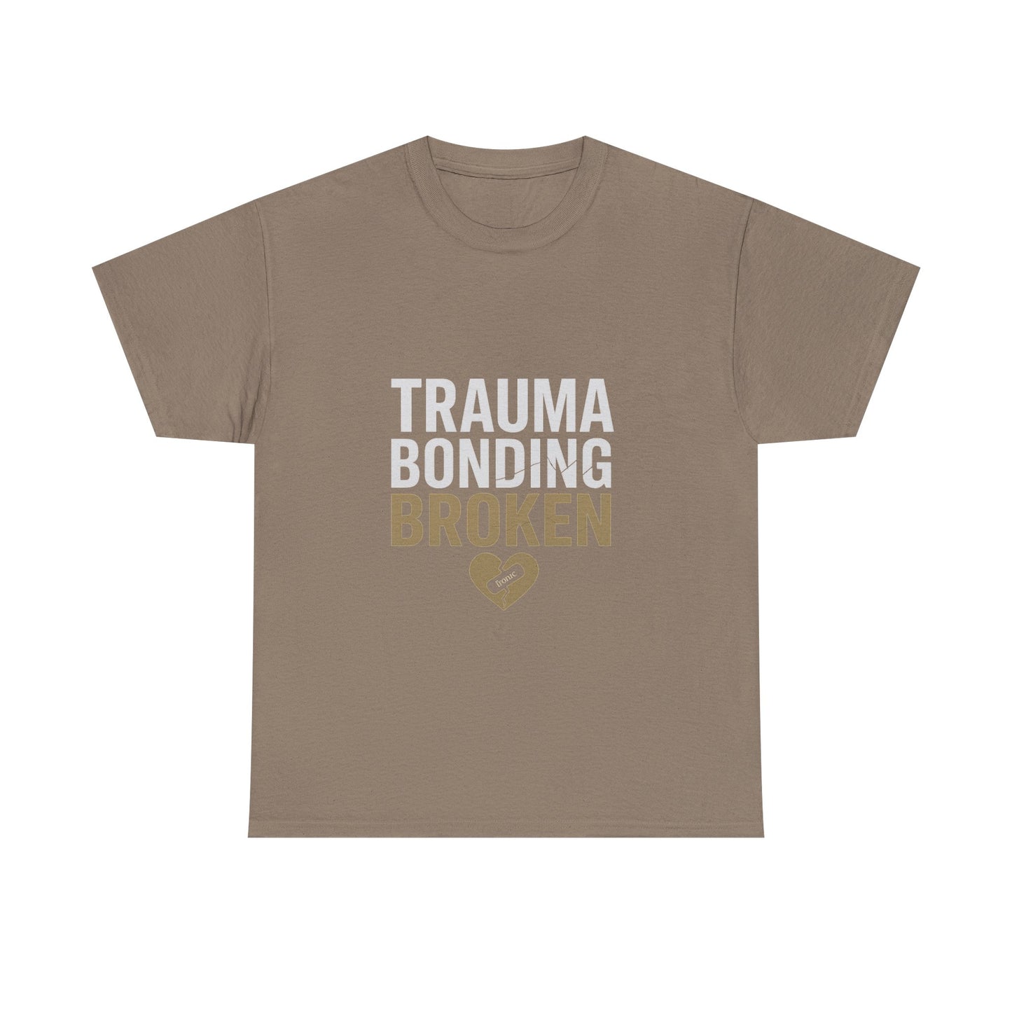 Trauma Bonding Broken Tee – Healing Heart with IRONIC Bandage | Narcissistic Abuse Awareness Shirt | Dark