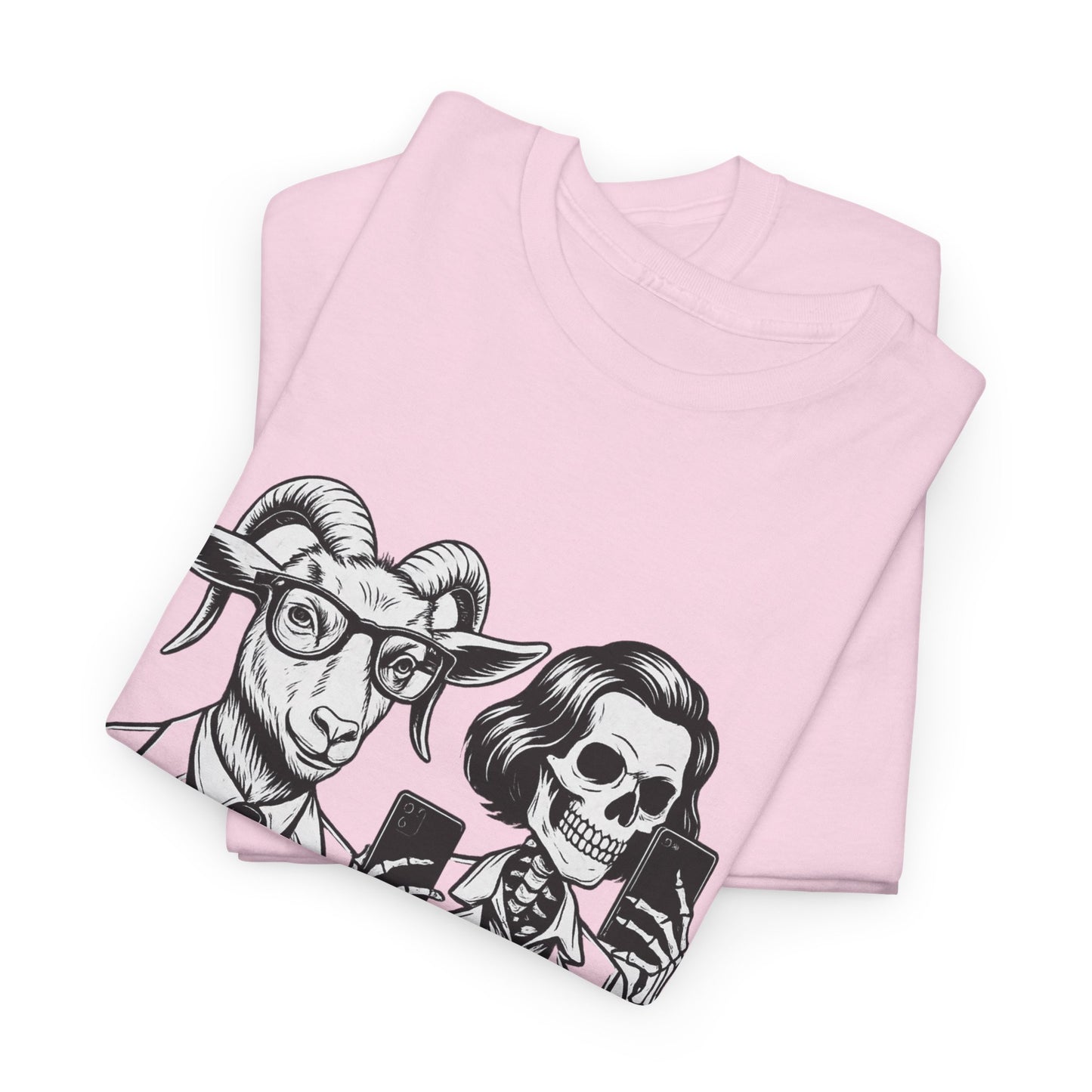 "Trauma-Bonded" Retro Black & White Vector T-Shirt –Scape Goat & Narcissistic Skeleton Satire Tee – Mental Health Humor Apparel