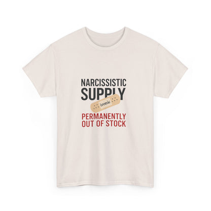 Narcissistic Supply Out of Stock T-Shirt (Lights) – Ironic Trauma Recovery Shirt