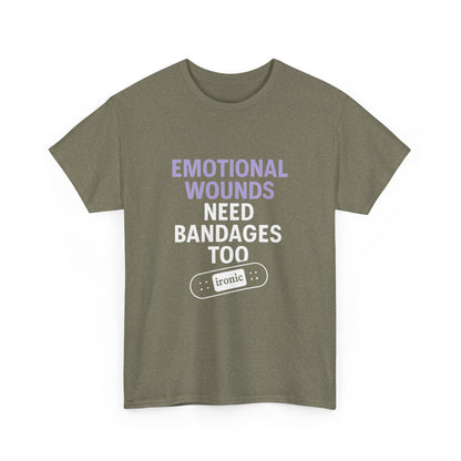 Emotional Wounds Need Bandages Too – Mental Health Awareness T-Shirt | Dark