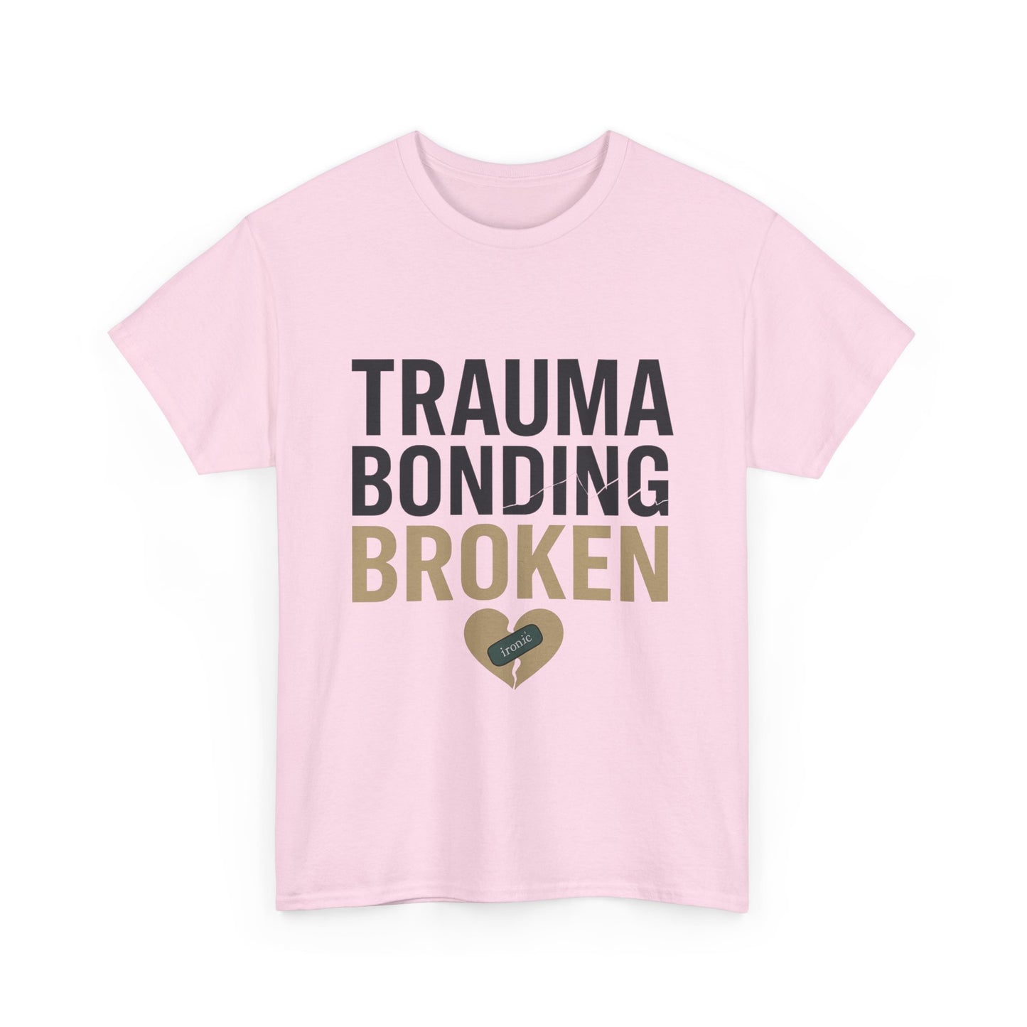 Trauma Bonding Broken Tee – Healing Heart with IRONIC Bandage | Narcissistic Abuse Awareness Shirt | Lights