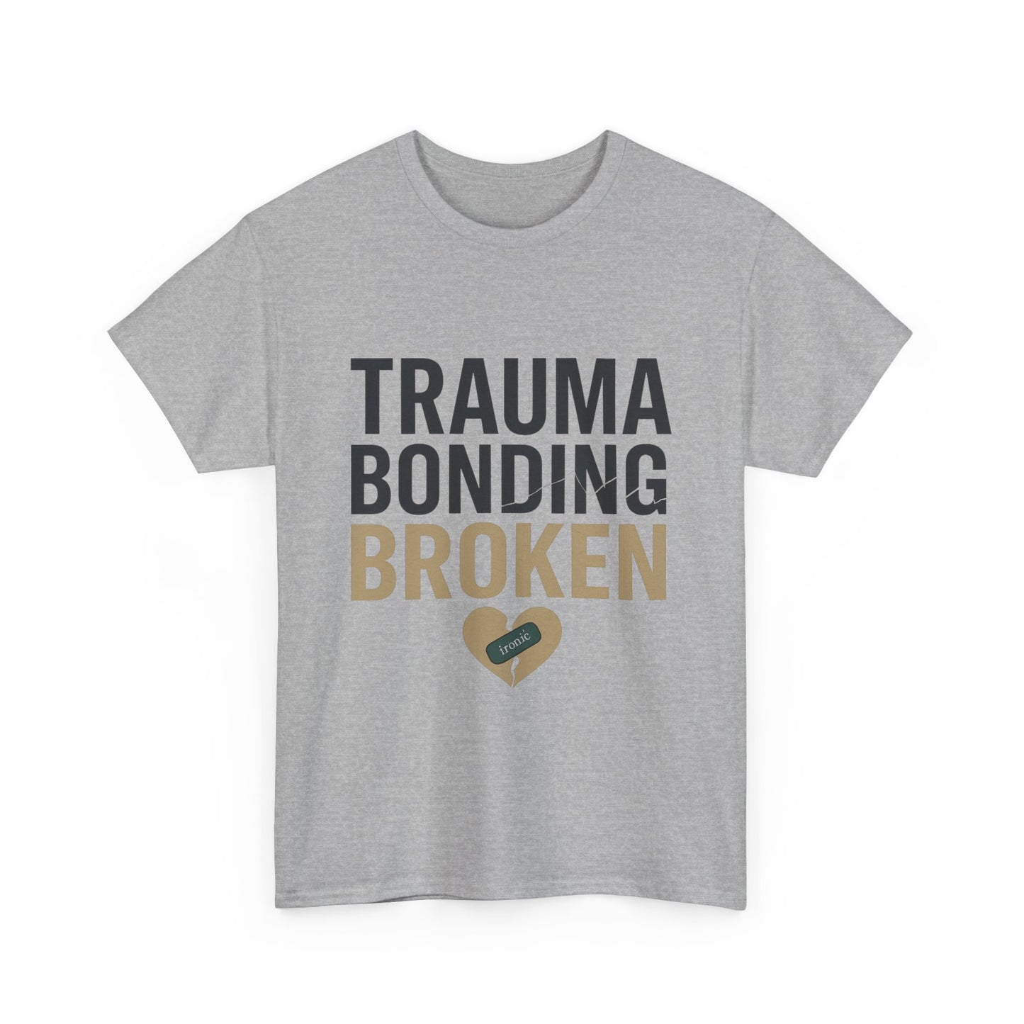 Trauma Bonding Broken Tee – Healing Heart with IRONIC Bandage | Narcissistic Abuse Awareness Shirt | Lights