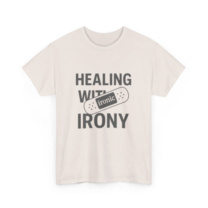 Healing With Irony – Funny Mental Health Bandage T-Shirt | Lights