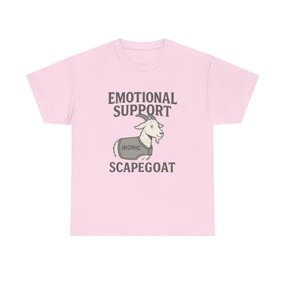 Emotional Support Scapegoat – IRONIC Goat Tee for Mental Health Survivors | Lights