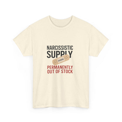 Narcissistic Supply Out of Stock T-Shirt (Lights) – Ironic Trauma Recovery Shirt