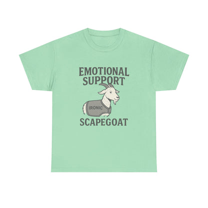 Emotional Support Scapegoat – IRONIC Goat Tee for Mental Health Survivors | Lights