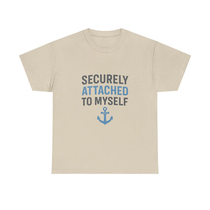 Securely Attached to Myself T-Shirt | Lights | Funny Anchor Attachment Theory Tee