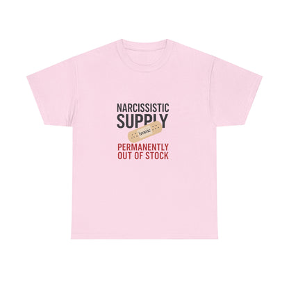 Narcissistic Supply Out of Stock T-Shirt (Lights) – Ironic Trauma Recovery Shirt