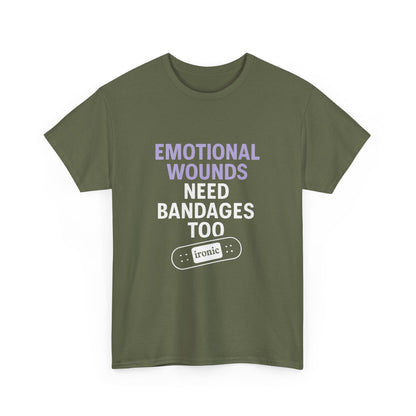 Emotional Wounds Need Bandages Too – Mental Health Awareness T-Shirt | Dark
