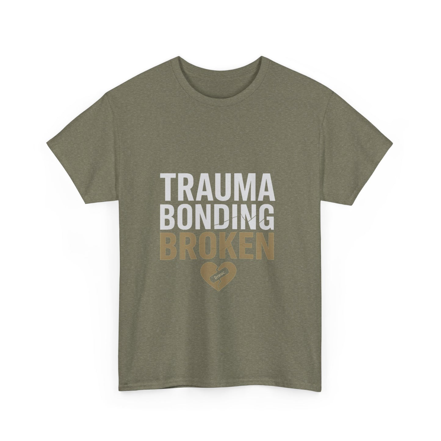 Trauma Bonding Broken Tee – Healing Heart with IRONIC Bandage | Narcissistic Abuse Awareness Shirt | Dark