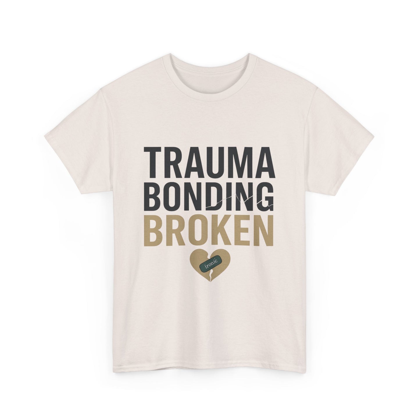 Trauma Bonding Broken Tee – Healing Heart with IRONIC Bandage | Narcissistic Abuse Awareness Shirt | Lights