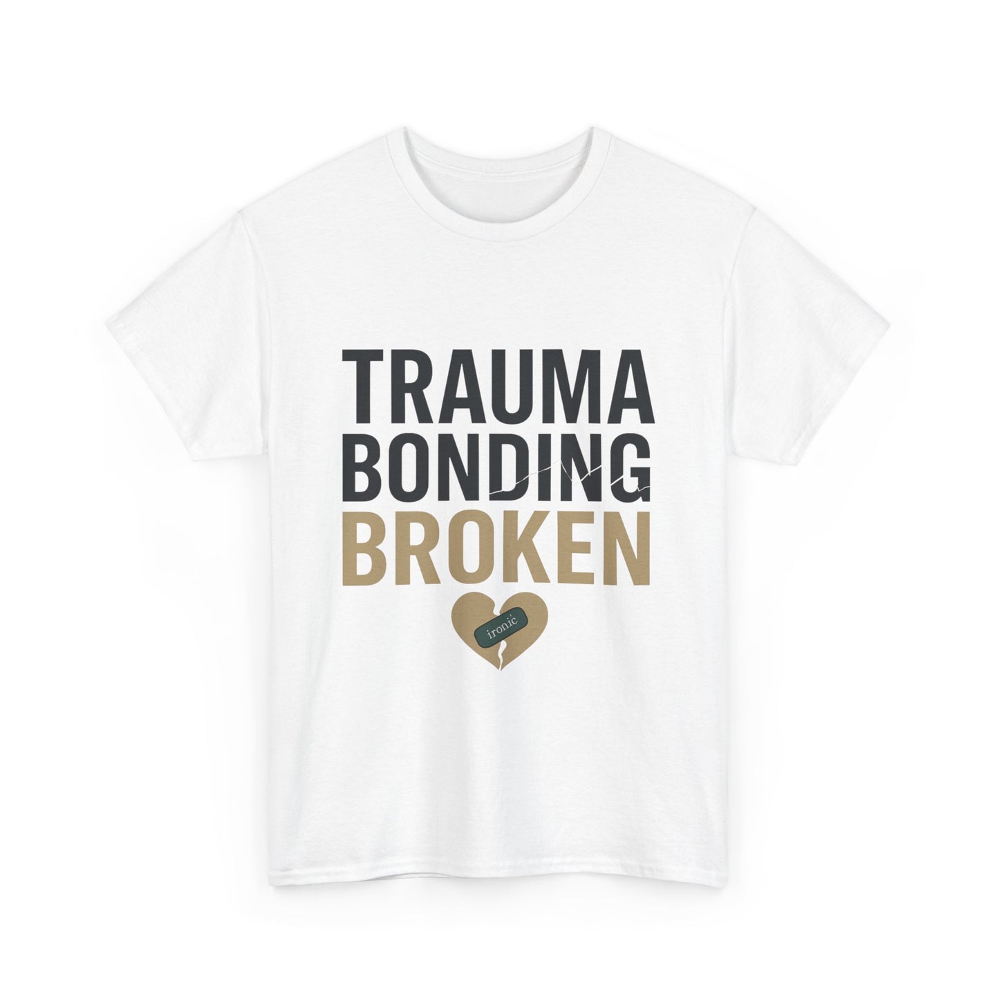 Trauma Bonding Broken Tee – Healing Heart with IRONIC Bandage | Narcissistic Abuse Awareness Shirt | Lights