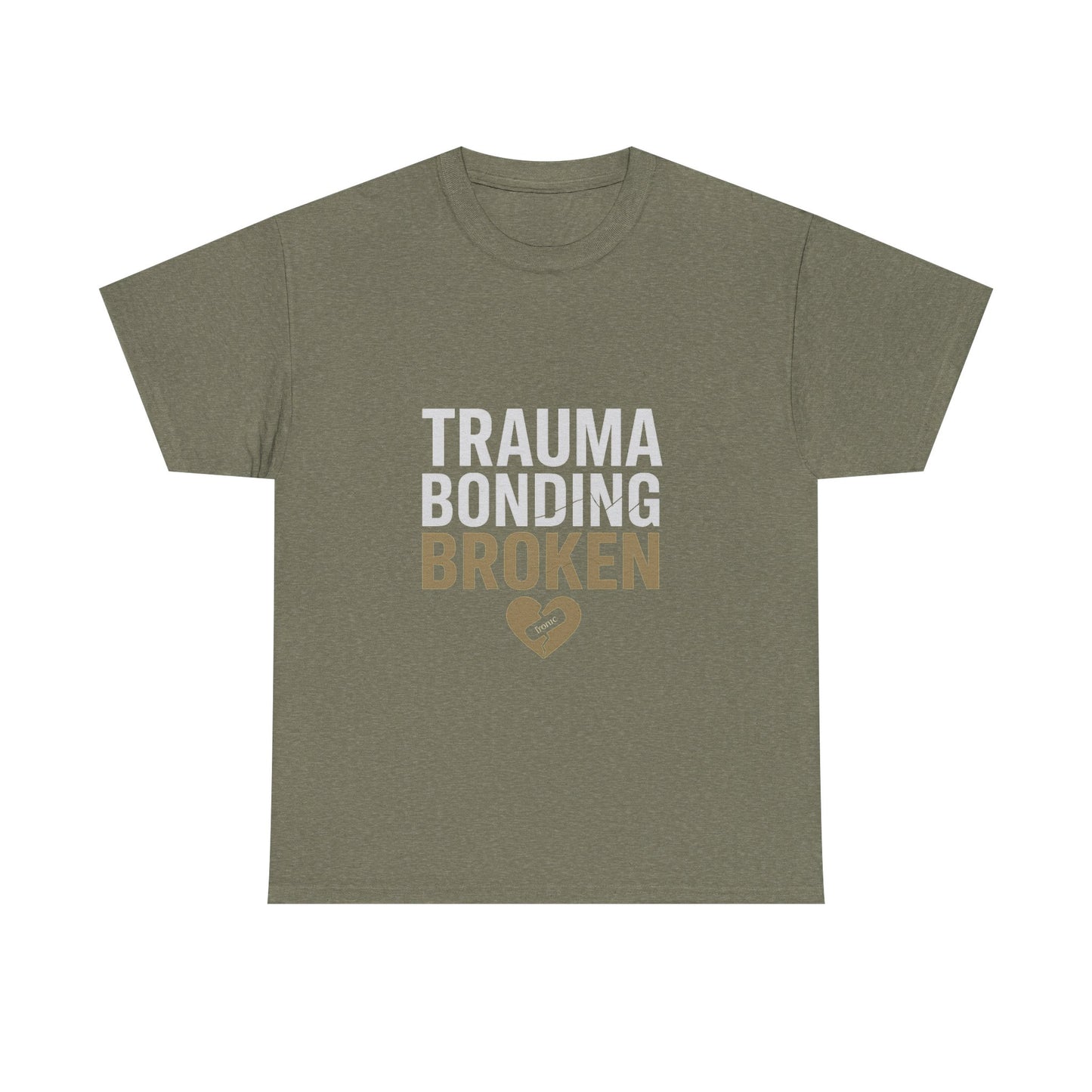 Trauma Bonding Broken Tee – Healing Heart with IRONIC Bandage | Narcissistic Abuse Awareness Shirt | Dark