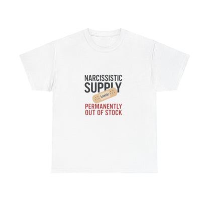 Narcissistic Supply Out of Stock T-Shirt (Lights) – Ironic Trauma Recovery Shirt
