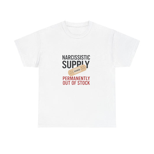 Narcissistic Supply Out of Stock T-Shirt (Lights) – Ironic Trauma Recovery Shirt
