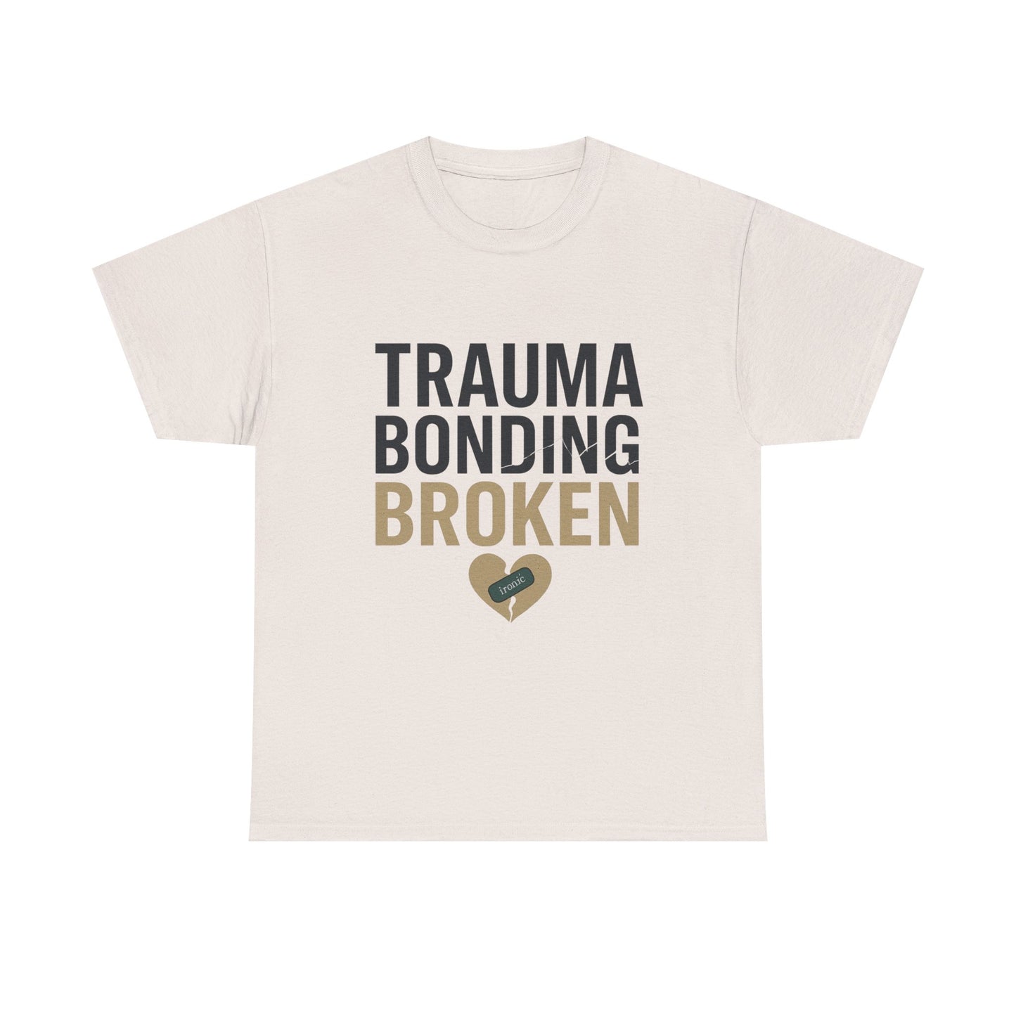 Trauma Bonding Broken Tee – Healing Heart with IRONIC Bandage | Narcissistic Abuse Awareness Shirt | Lights