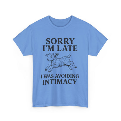 Sorry I’m Late – I Was Avoiding Intimacy | Vintage Lamb T-Shirt