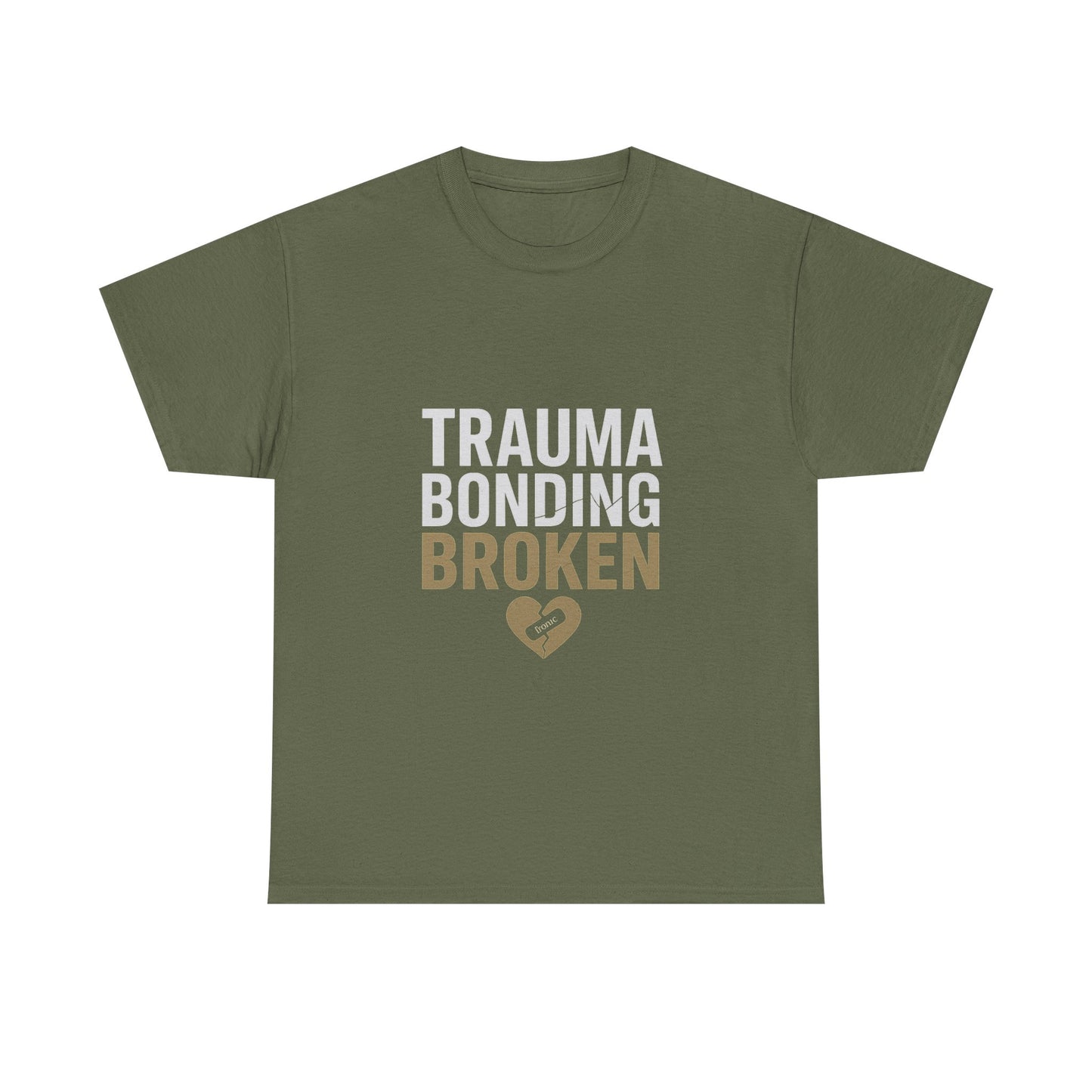 Trauma Bonding Broken Tee – Healing Heart with IRONIC Bandage | Narcissistic Abuse Awareness Shirt | Dark