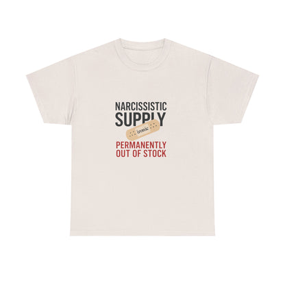 Narcissistic Supply Out of Stock T-Shirt (Lights) – Ironic Trauma Recovery Shirt