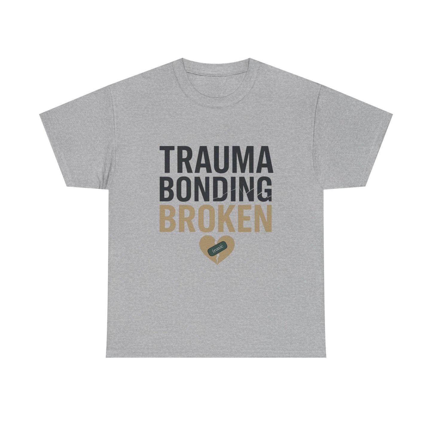 Trauma Bonding Broken Tee – Healing Heart with IRONIC Bandage | Narcissistic Abuse Awareness Shirt | Lights