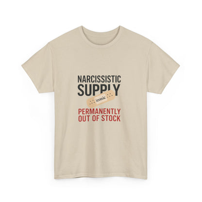 Narcissistic Supply Out of Stock T-Shirt (Lights) – Ironic Trauma Recovery Shirt