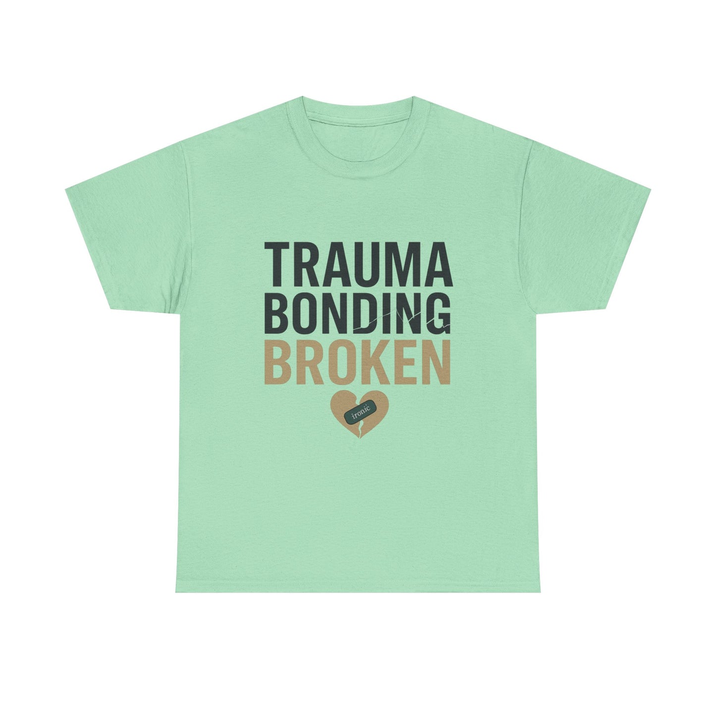 Trauma Bonding Broken Tee – Healing Heart with IRONIC Bandage | Narcissistic Abuse Awareness Shirt | Lights