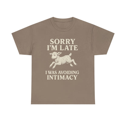 Sorry I’m Late – I Was Avoiding Intimacy | Vintage Lamb T-Shirt