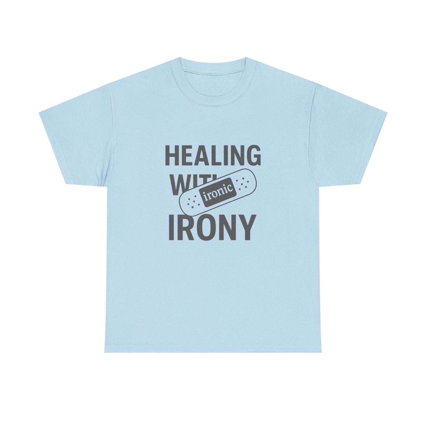 Healing With Irony – Funny Mental Health Bandage T-Shirt | Lights