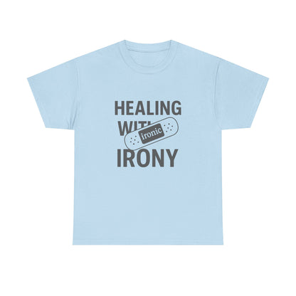 Healing With Irony – Funny Mental Health Bandage T-Shirt | Lights