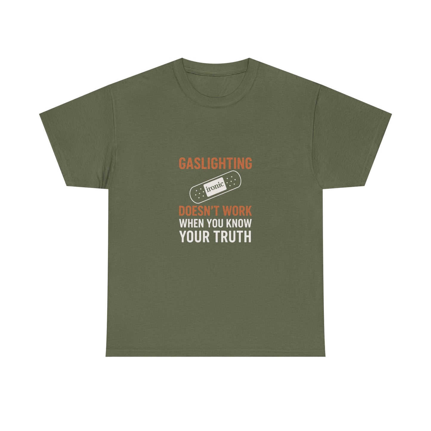 Gaslighting Doesn’t Work – Know Your Truth Ironic Band-Aid Tee | Dark