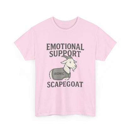Emotional Support Scapegoat – IRONIC Goat Tee for Mental Health Survivors | Lights