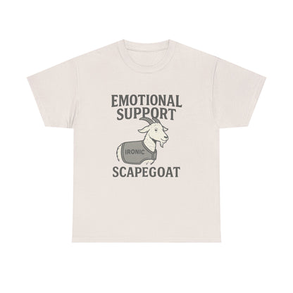 Emotional Support Scapegoat – IRONIC Goat Tee for Mental Health Survivors | Lights