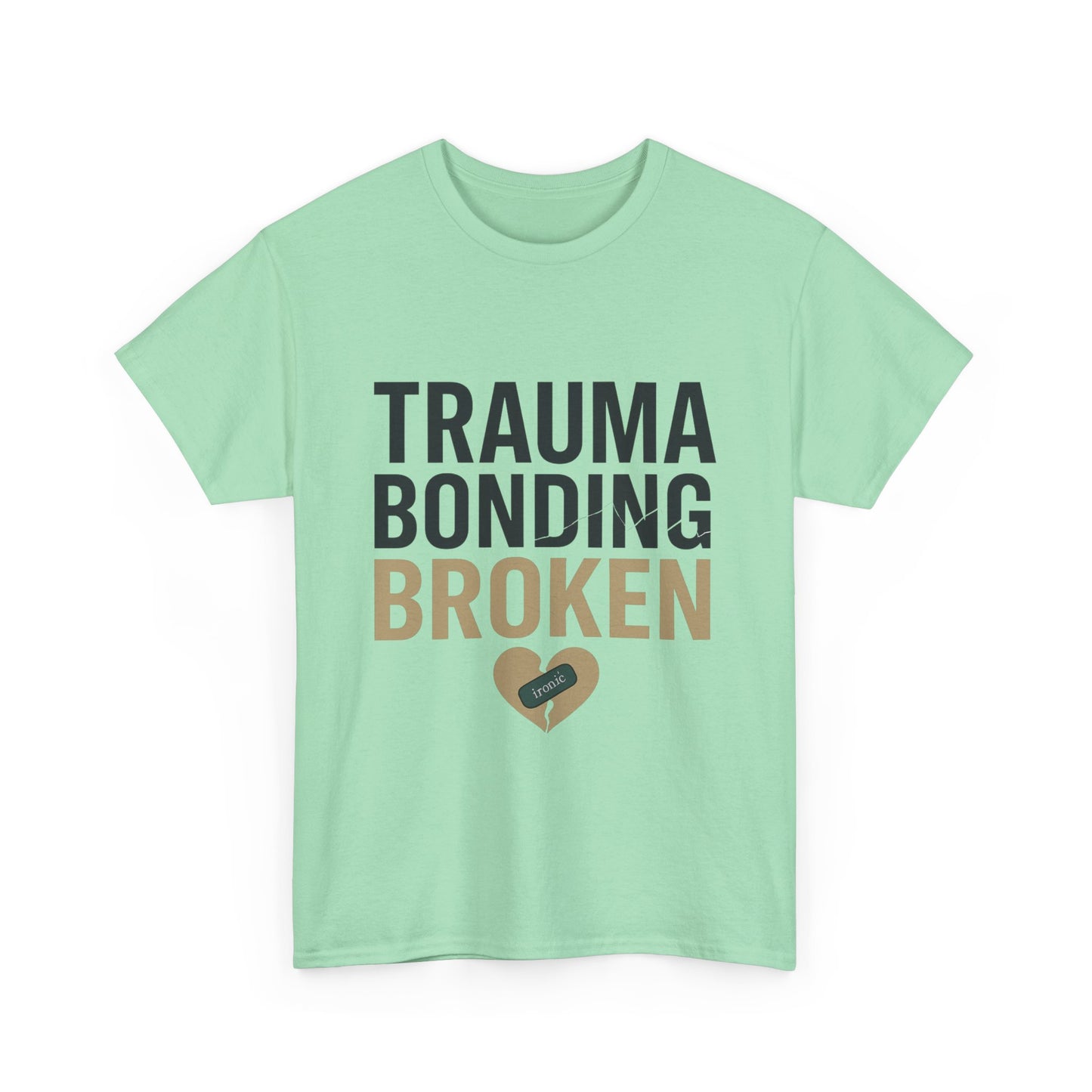 Trauma Bonding Broken Tee – Healing Heart with IRONIC Bandage | Narcissistic Abuse Awareness Shirt | Lights
