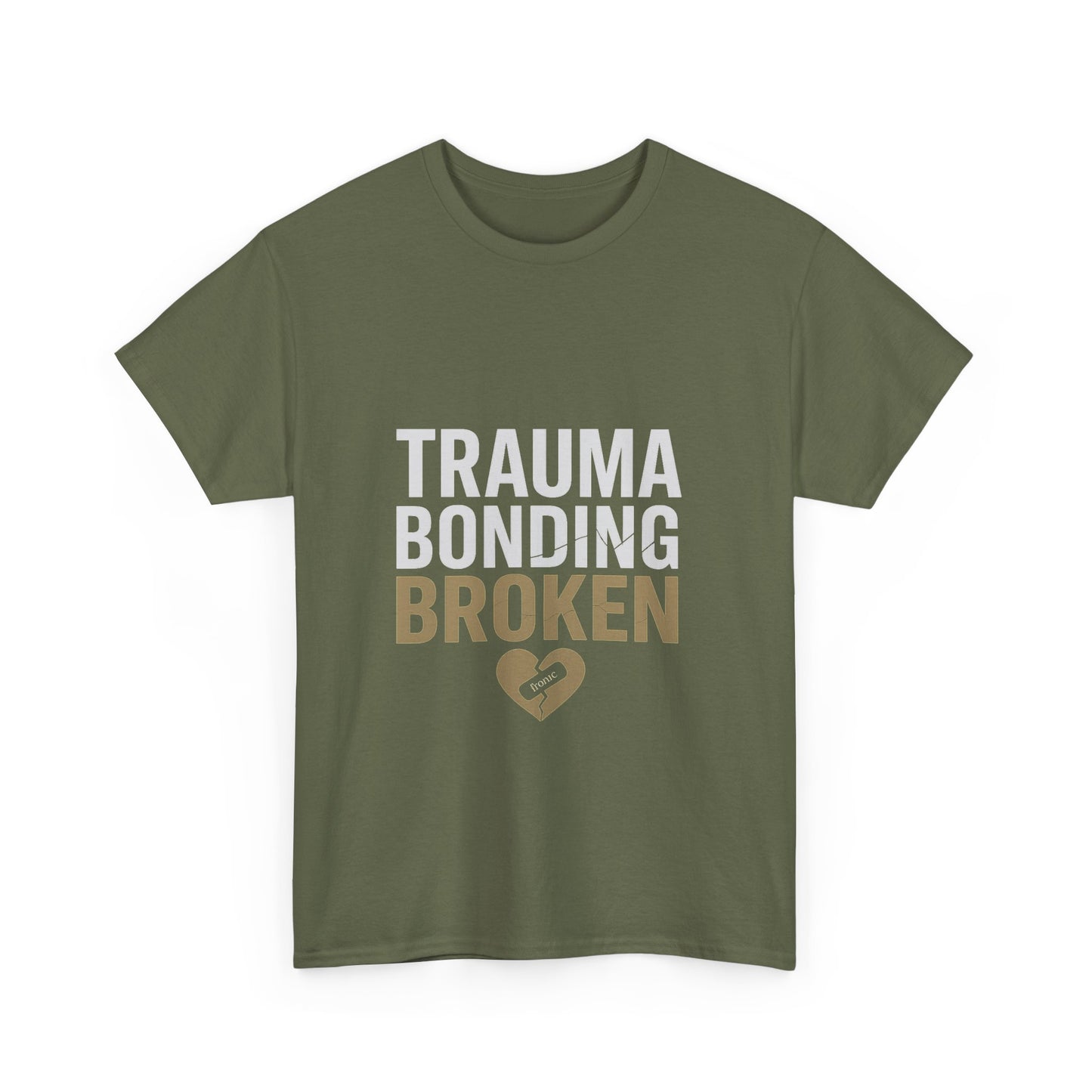 Trauma Bonding Broken Tee – Healing Heart with IRONIC Bandage | Narcissistic Abuse Awareness Shirt | Dark