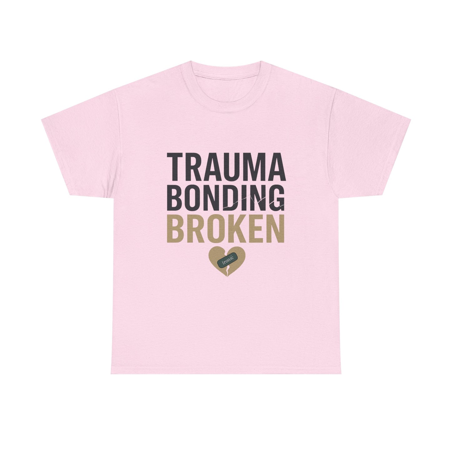 Trauma Bonding Broken Tee – Healing Heart with IRONIC Bandage | Narcissistic Abuse Awareness Shirt | Lights