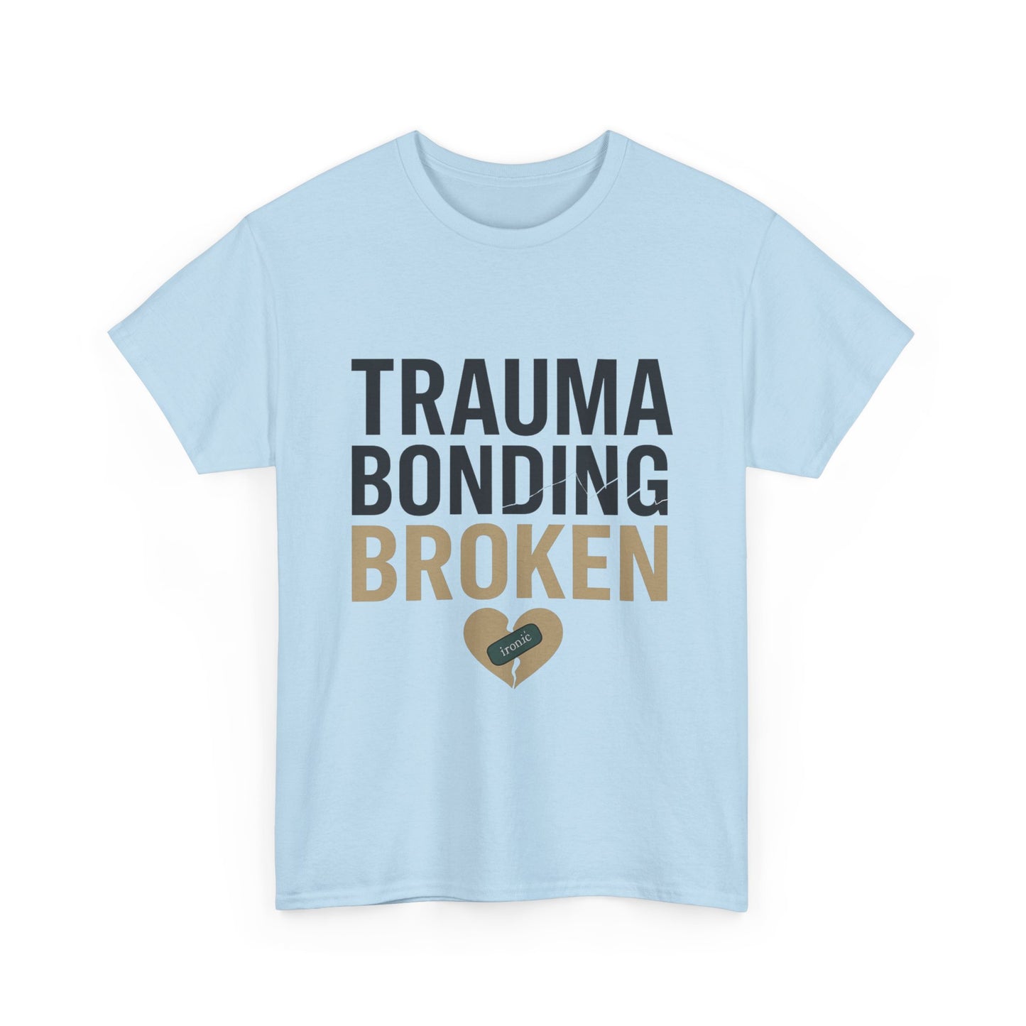 Trauma Bonding Broken Tee – Healing Heart with IRONIC Bandage | Narcissistic Abuse Awareness Shirt | Lights