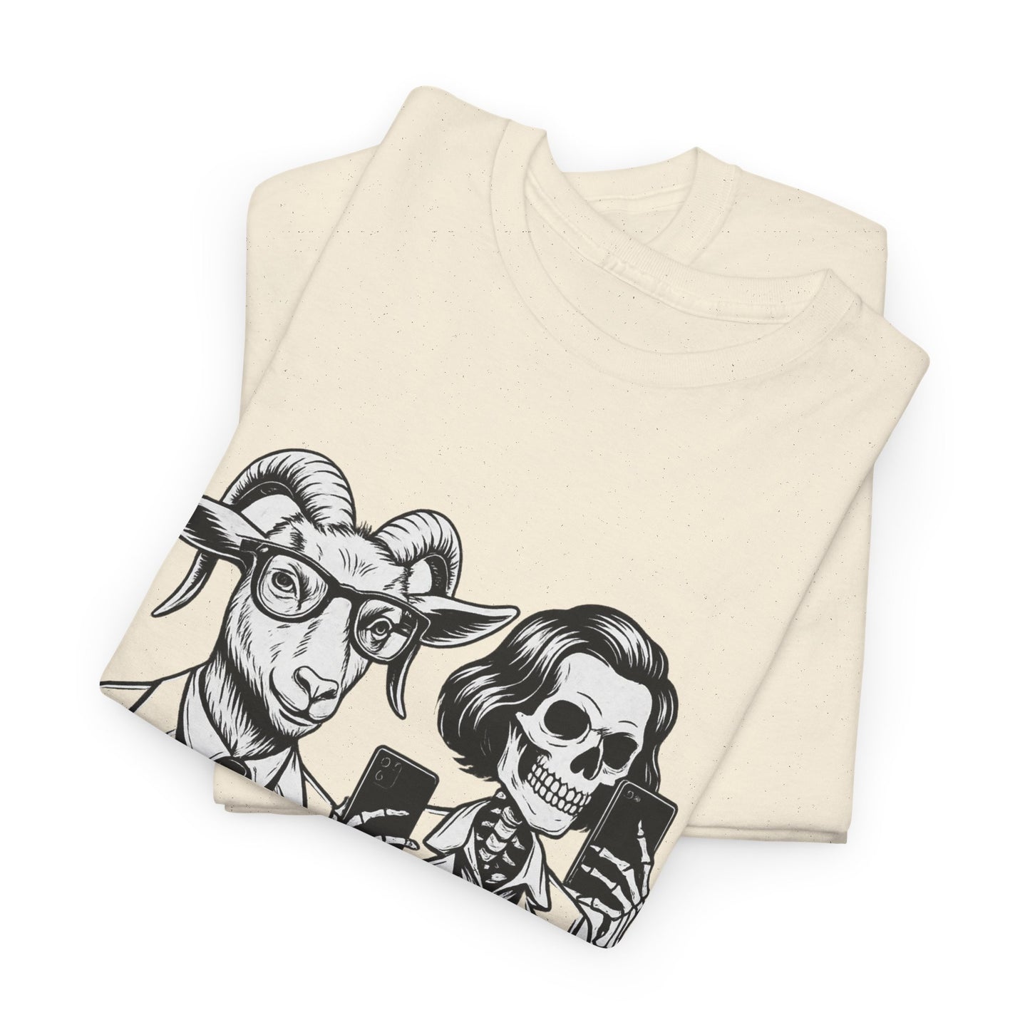 "Trauma-Bonded" Retro Black & White Vector T-Shirt –Scape Goat & Narcissistic Skeleton Satire Tee – Mental Health Humor Apparel
