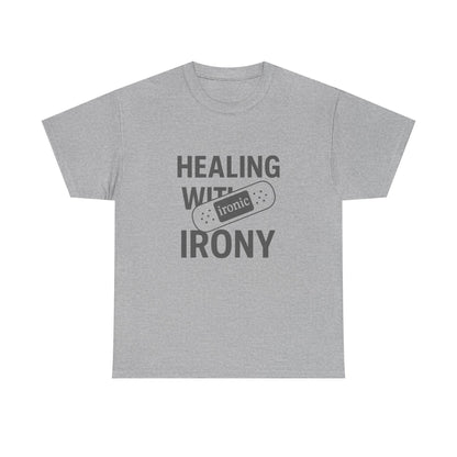 Healing With Irony – Funny Mental Health Bandage T-Shirt | Lights
